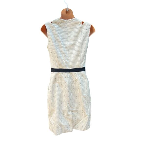 PIAZZA SEMPIONE IVORY DOTS PRINT POCKETS SLEEVELESS DRESS SIZE 38 2 SMALL - Picture 6 of 16